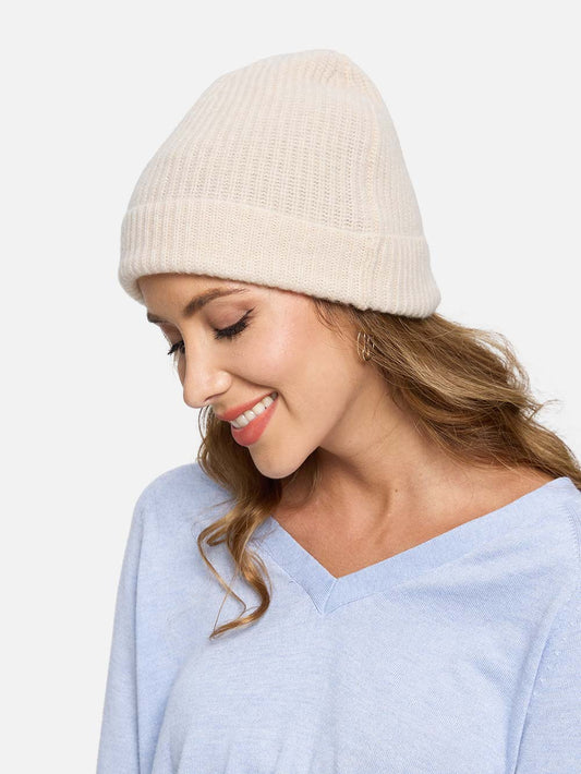 Beige Cashmere Beanie