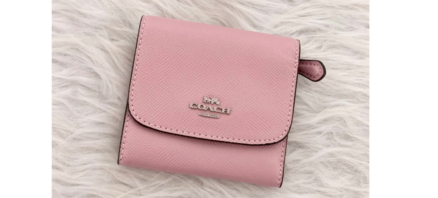 Coach Leather Small Wallet In Pink