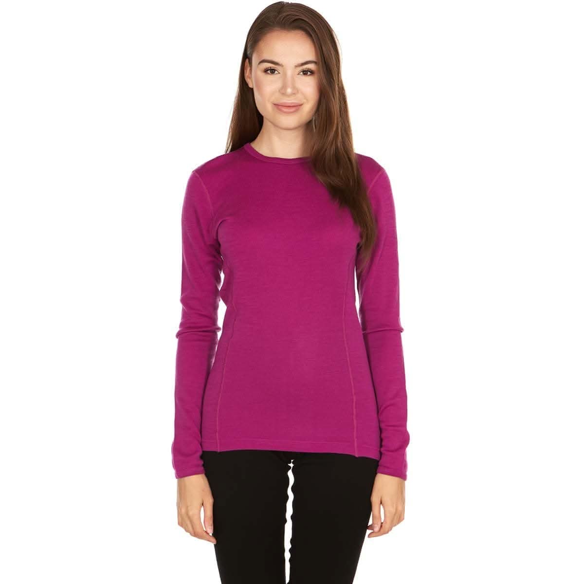 Midweight Women's Wool Crew Top -  100% Merino Wool