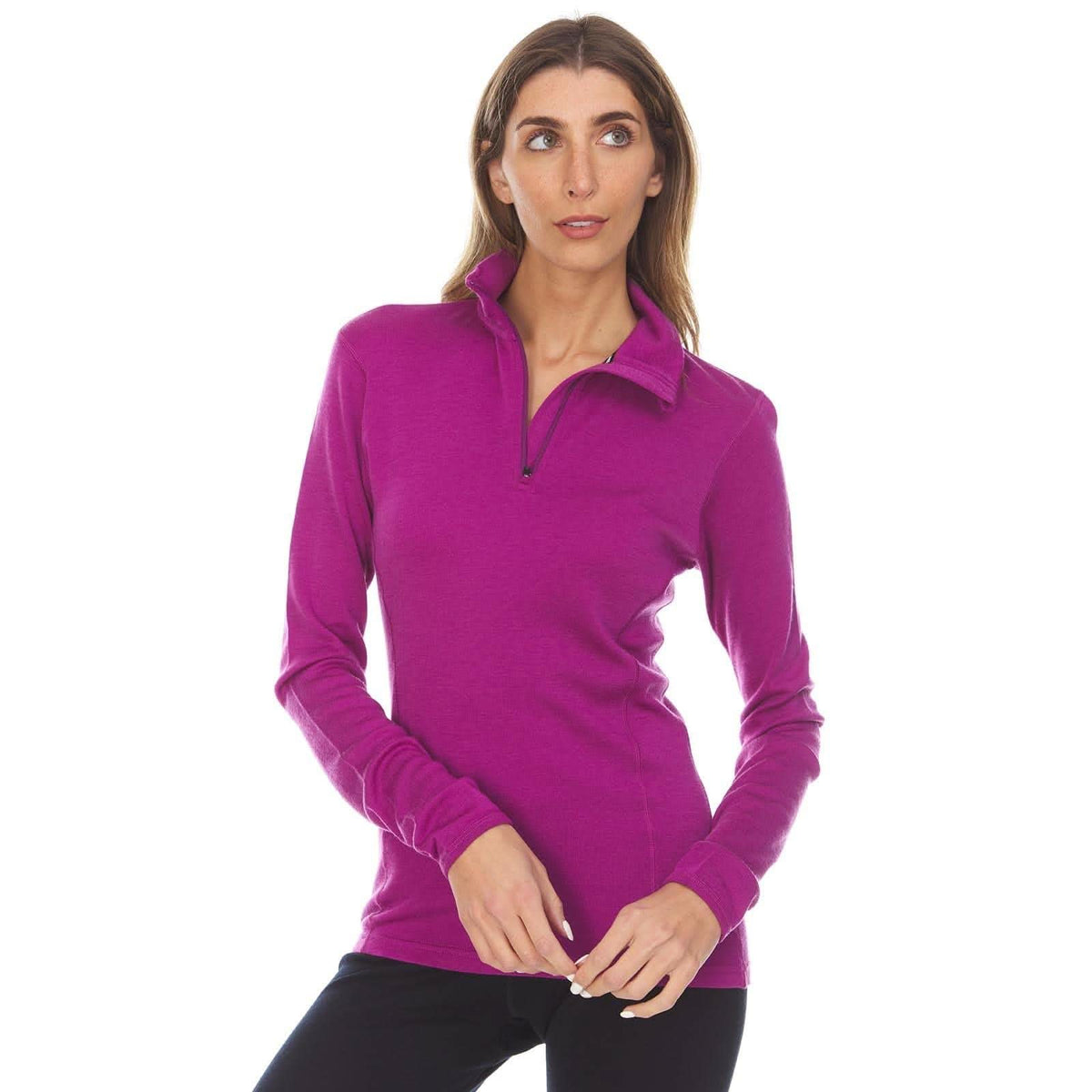 Midweight Women's Wool 1/4 Zip - 100% Merino Wool
