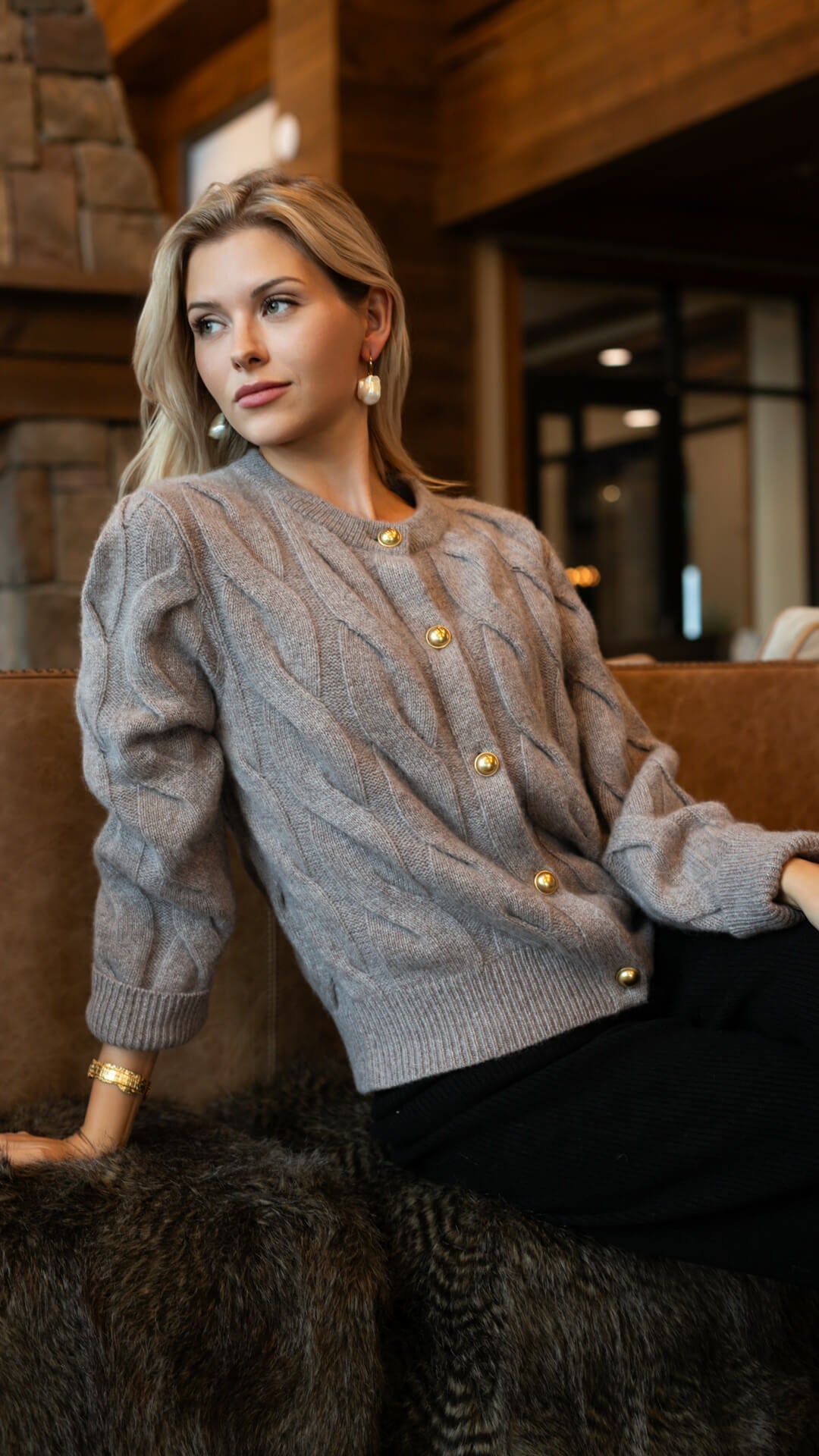 Chamonix Cable Cashmere Cardigan