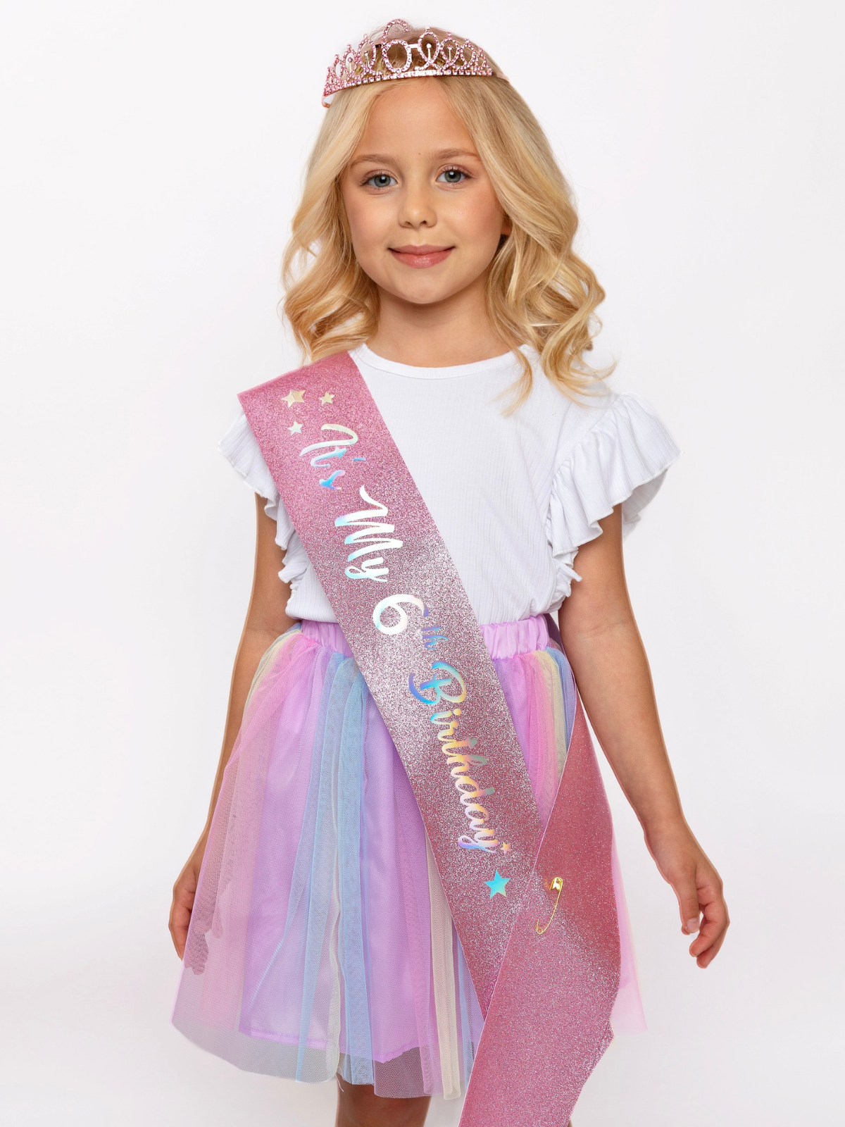 6th Birthday Princess Tiara & Sash Set